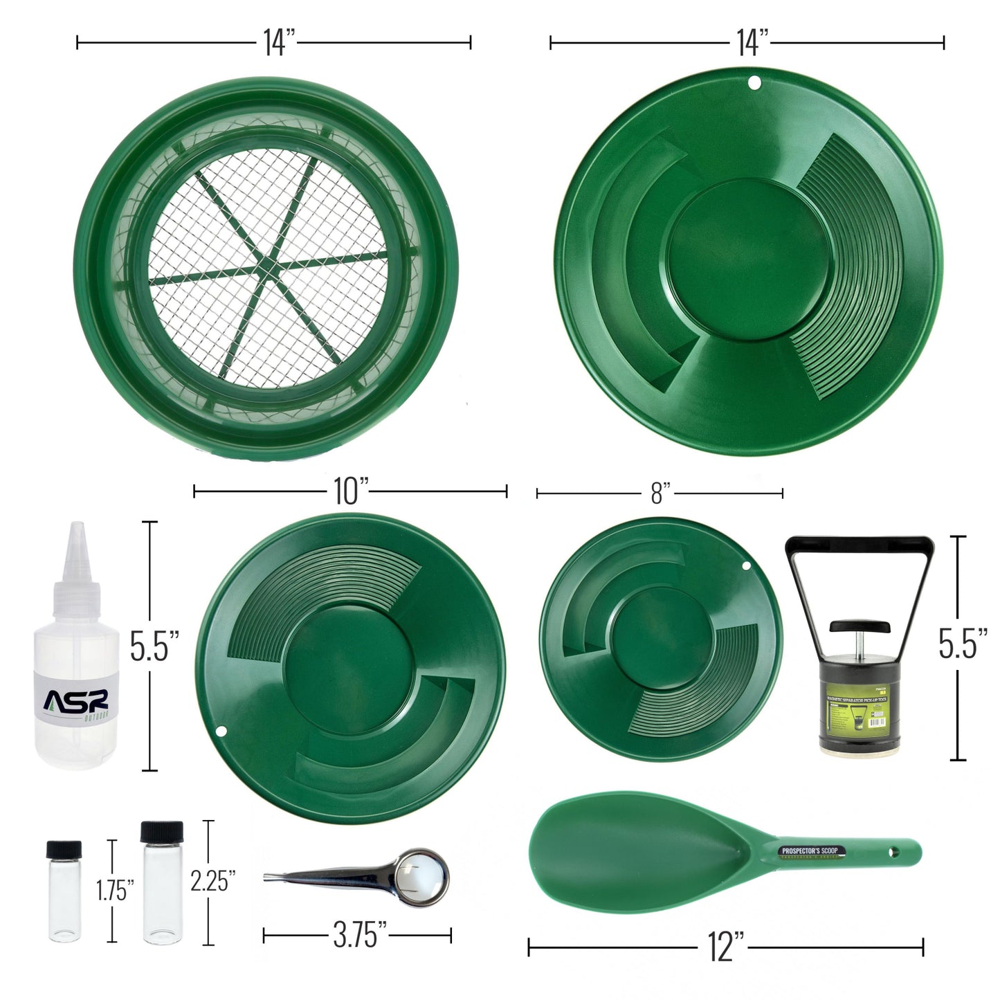 gold prospecting kit with gold pan set of 3 easy way to get gold