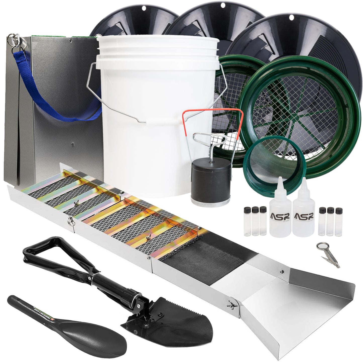 20pc gold panning kit with 50 inch sluice box