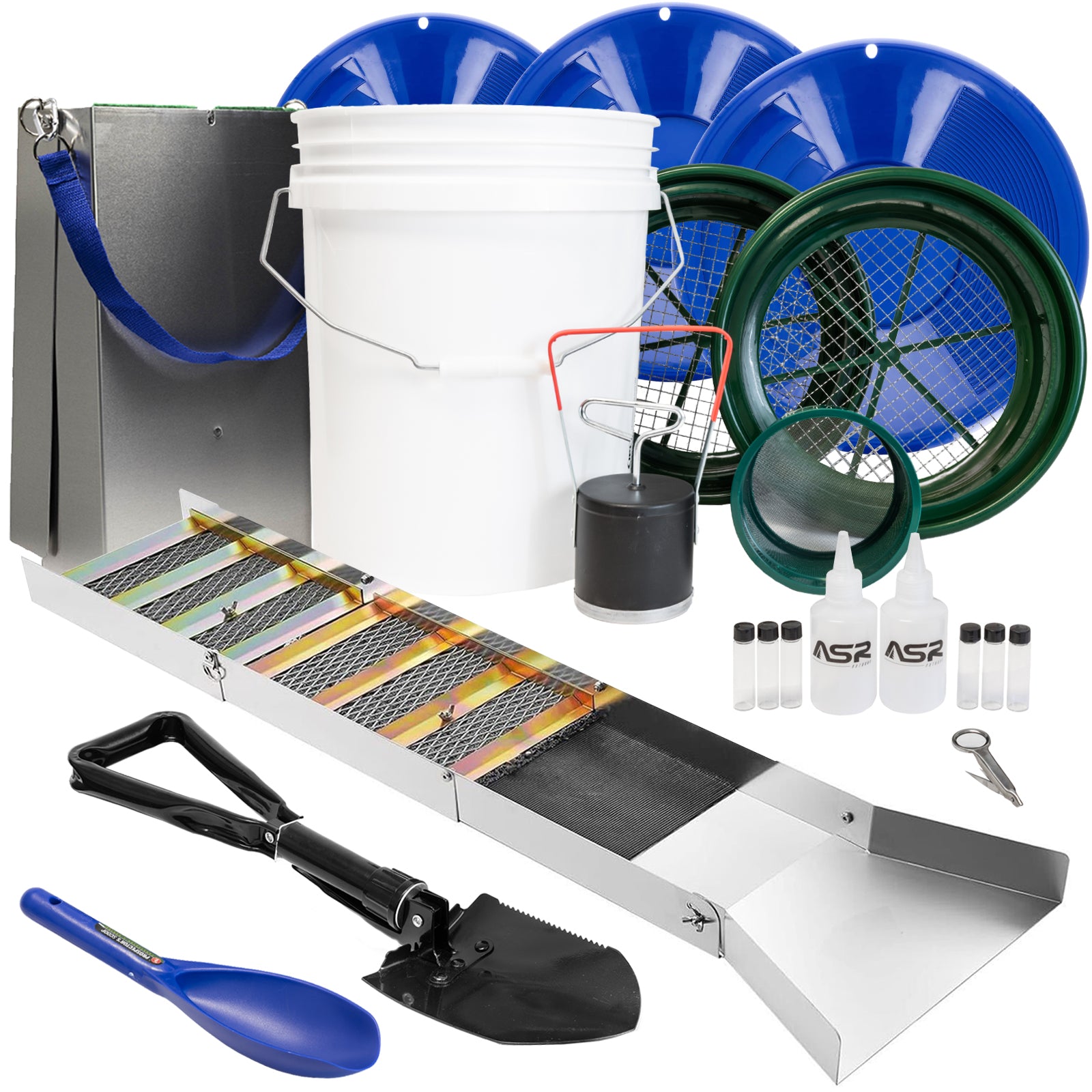 20pc gold panning kit with 50 inch sluice box