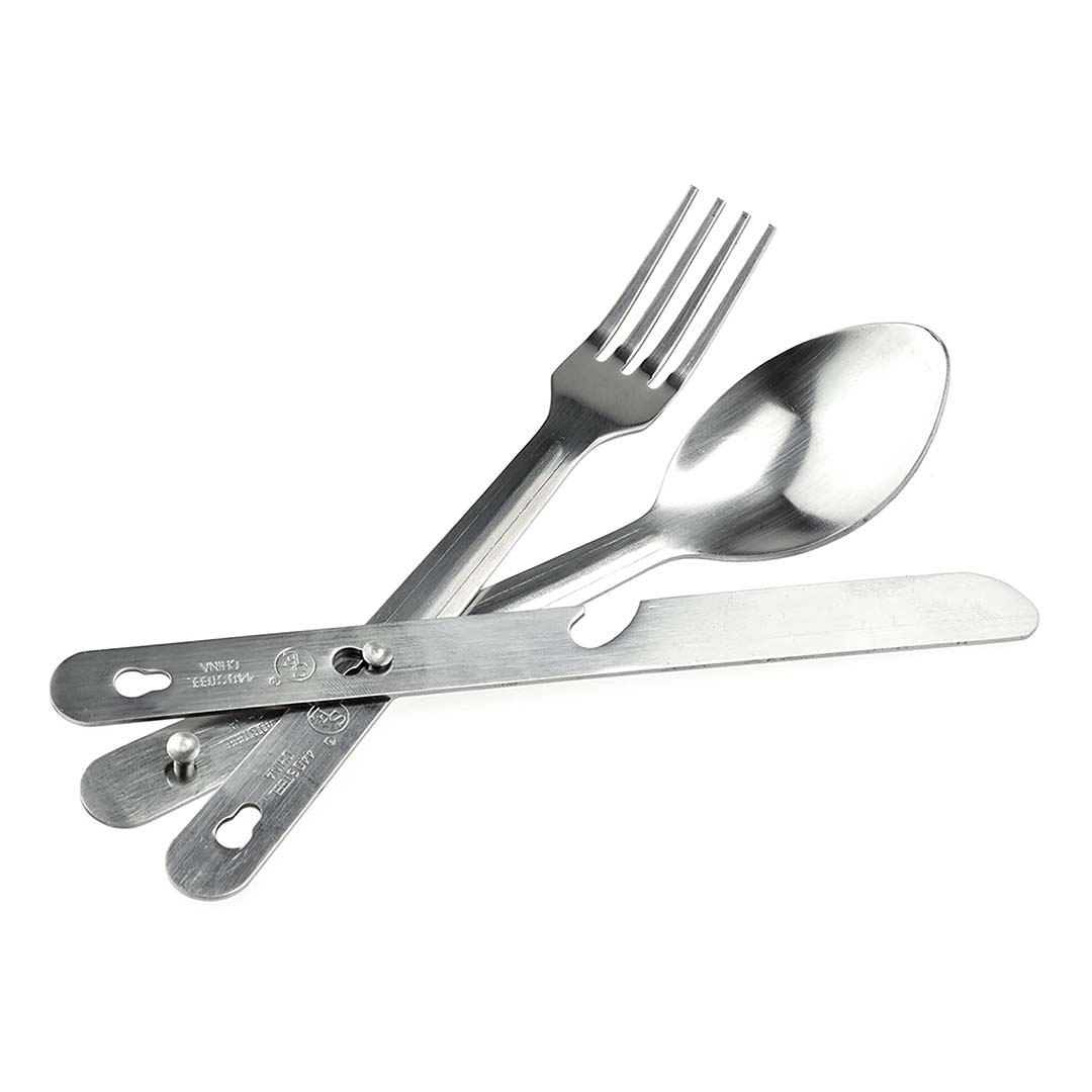 3 piece camping utencil multitool for camping dinners