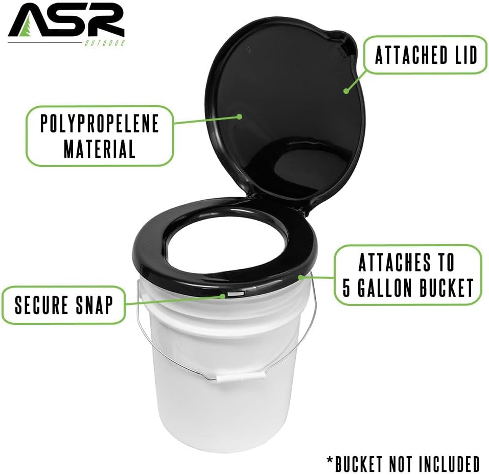 traveling, camping or anywhere else where you need a portable toilet seat for a 5 gallon bucket