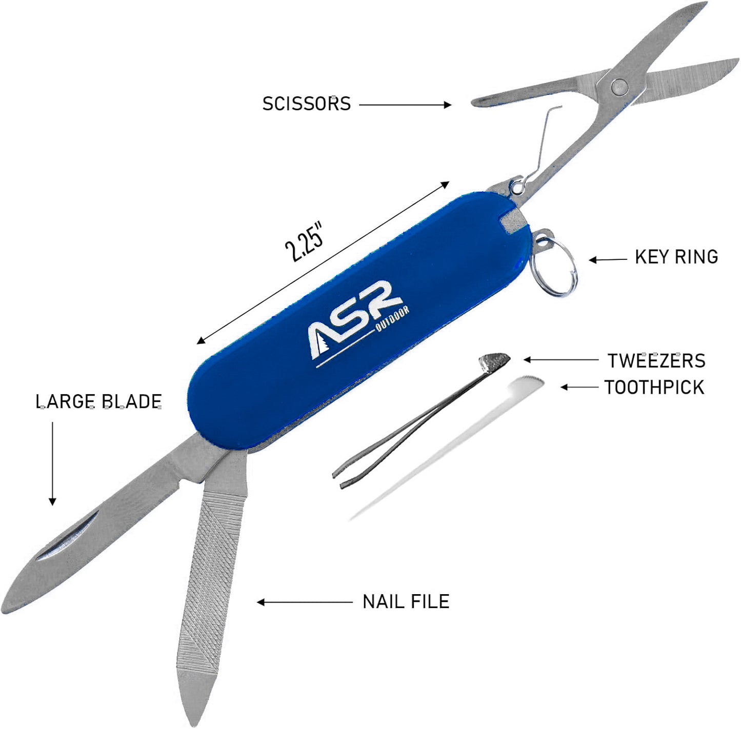 Mini ASR Outdoor Logo EDC Small Pocket Knife Multitool (3 Colors)