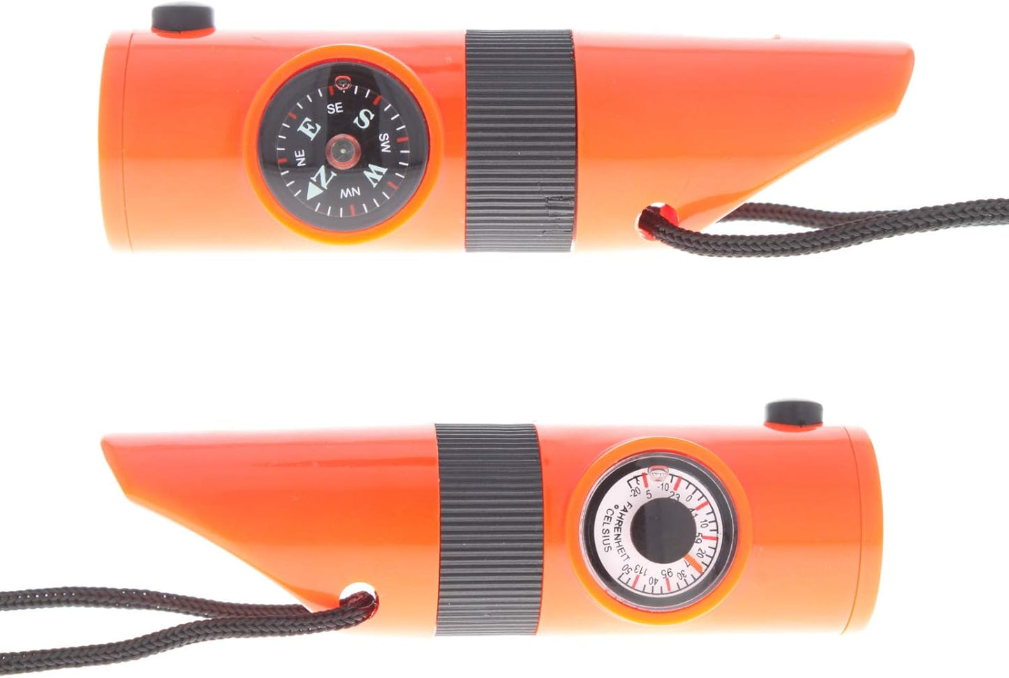8 in 1 survival necklace whistle, flashlight, mirror, storage compartment, compass
