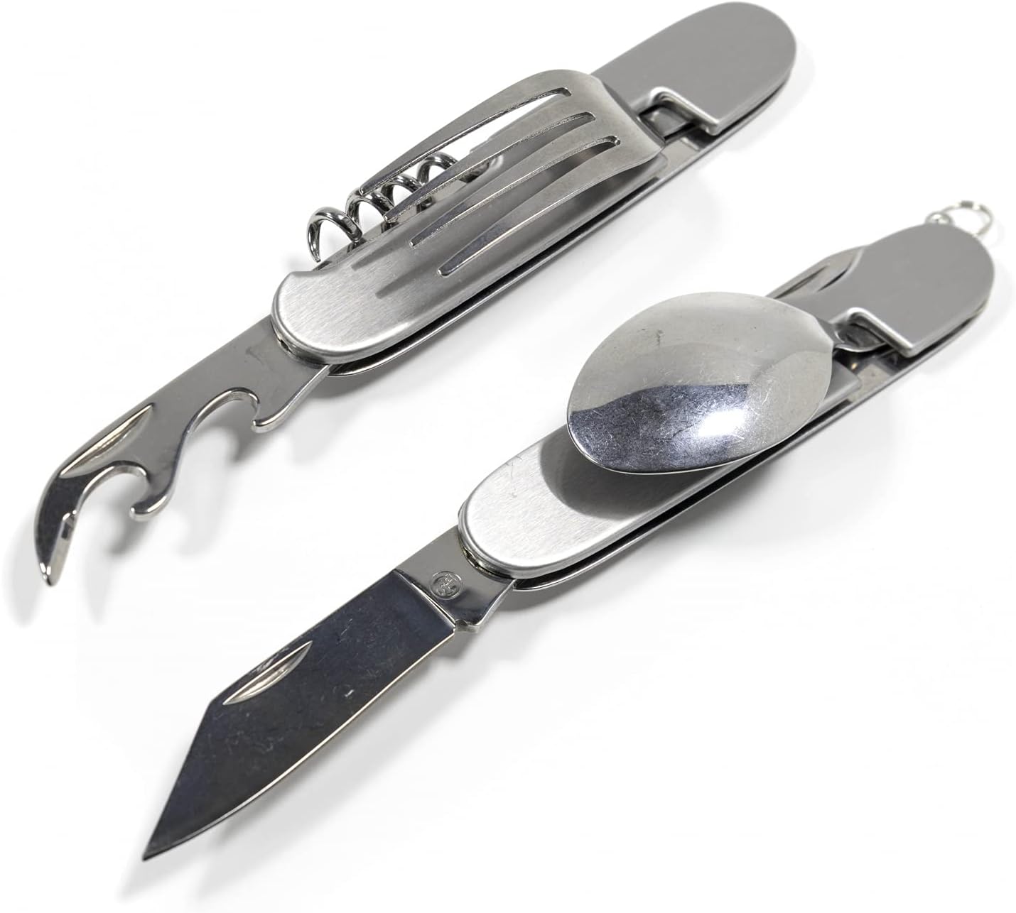 7 function small pocket utensil flatware spoon fork knife camping