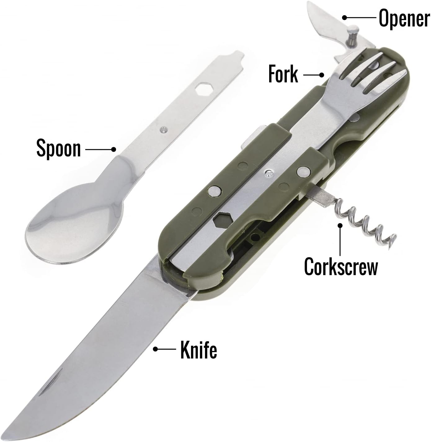 9 in 1 Camping Kitchen Multi-Tool with Carrying Case and Bottle Opener