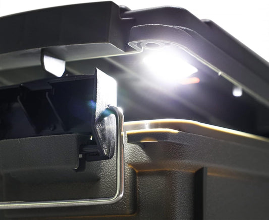 built in flashlight for storage box ammo crate