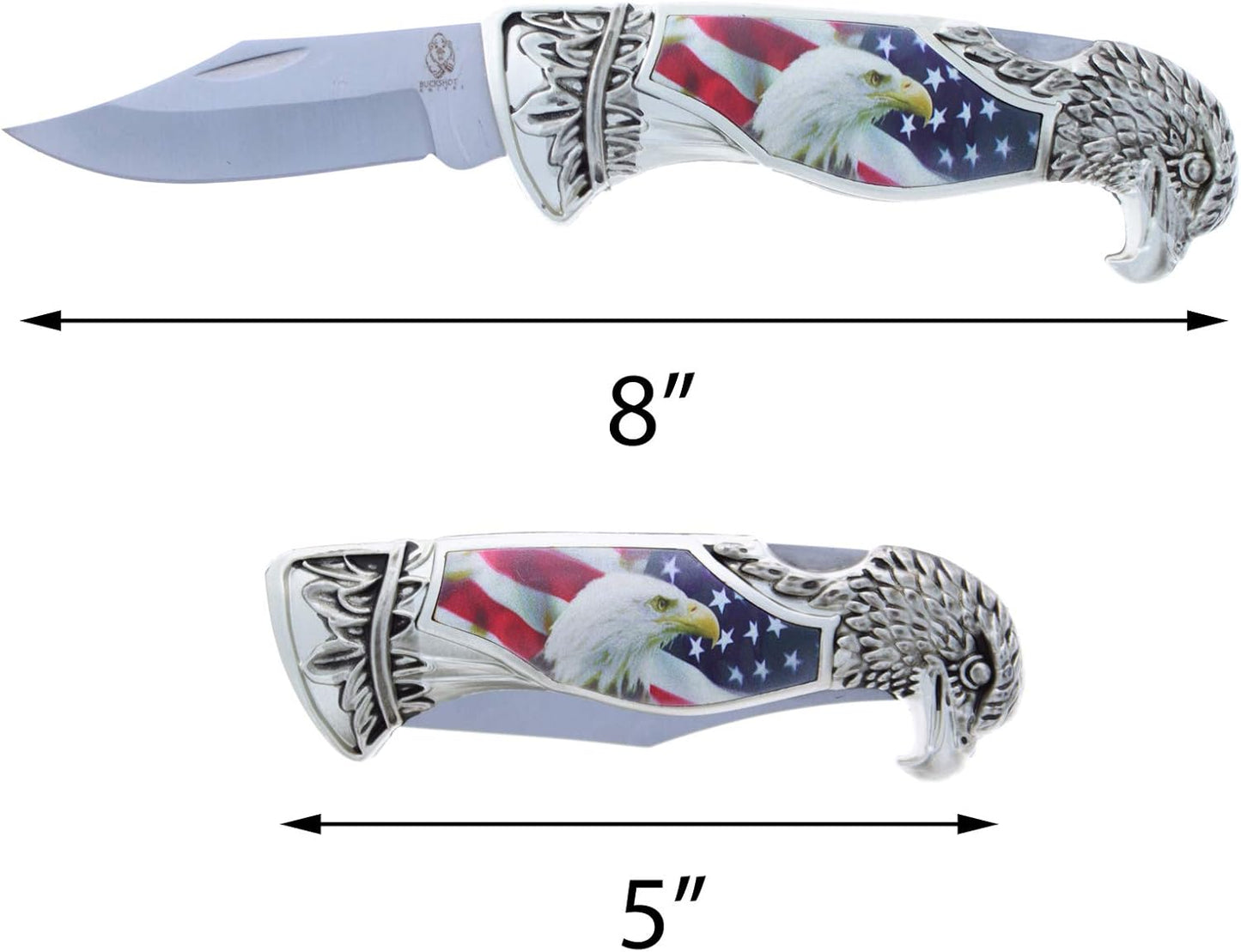 American Eagle Back Lock Folding Pocket Knife, 8 inch