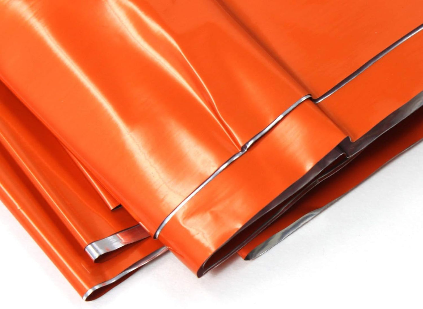 emergency thermal blanket made of mylar which reflects heat keeping you warm