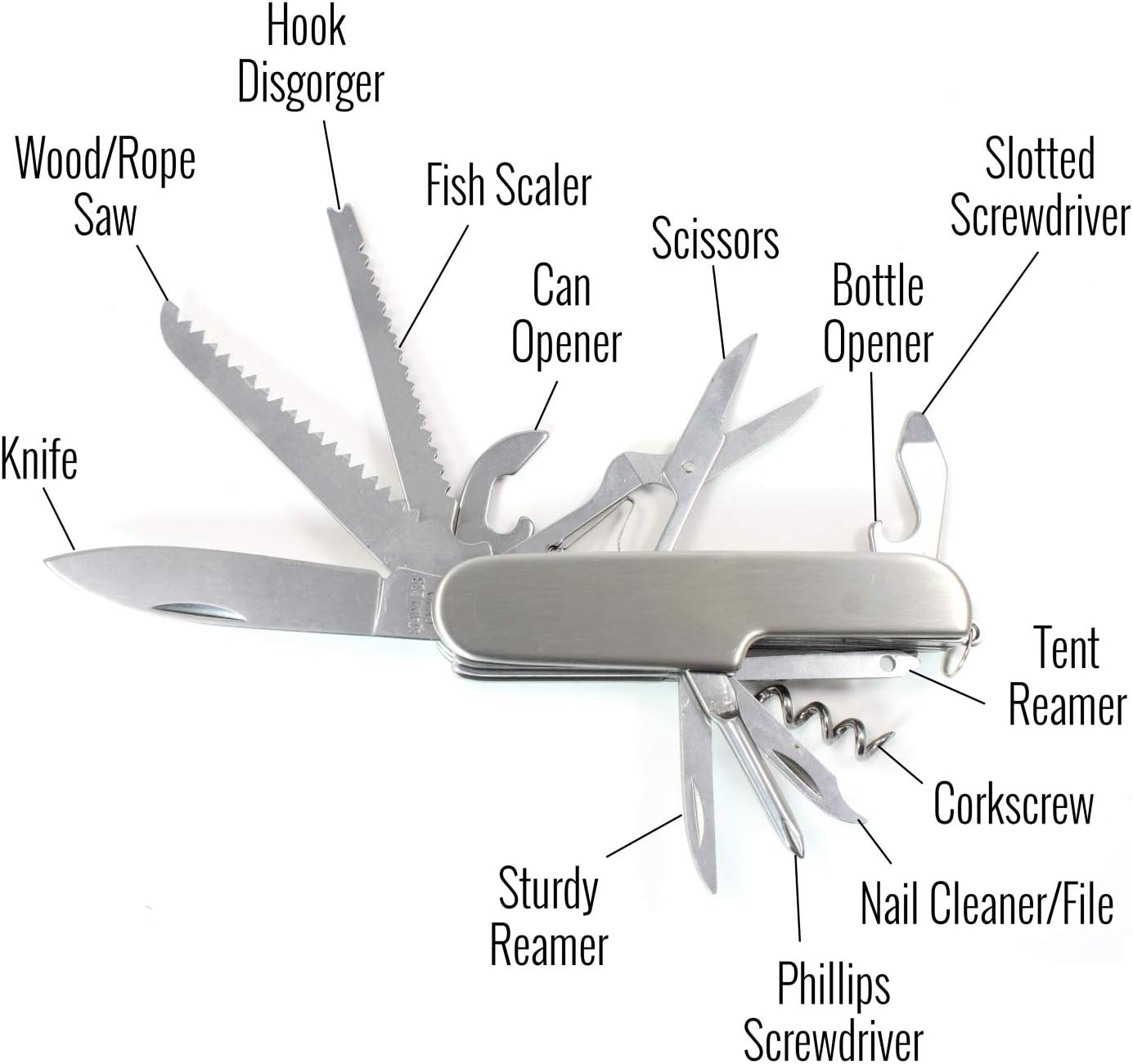 Swiss army knife with 16 functions swiss knife with a lot of tools multitool