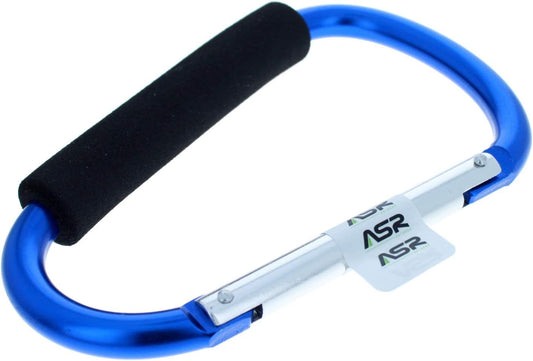 Blue jumbo carabiner with grip