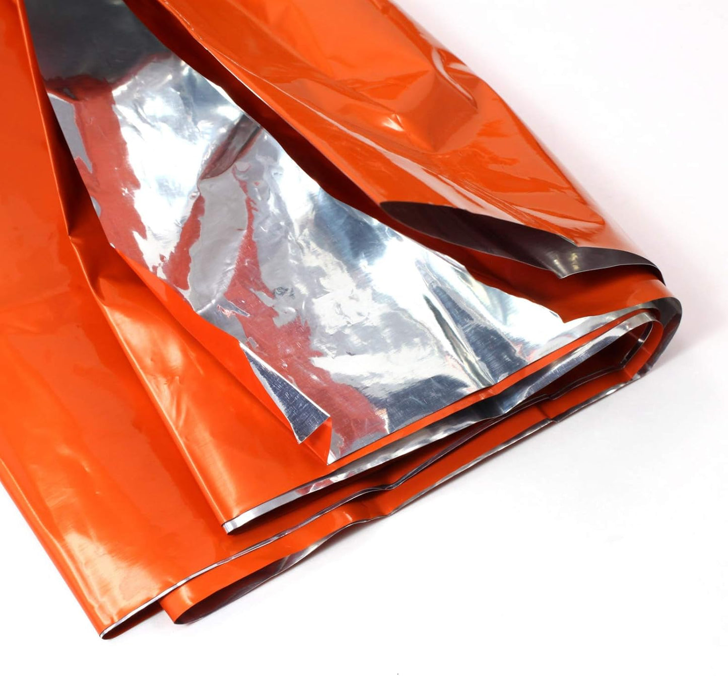 emergency thermal blanket made of mylar which reflects heat keeping you warm