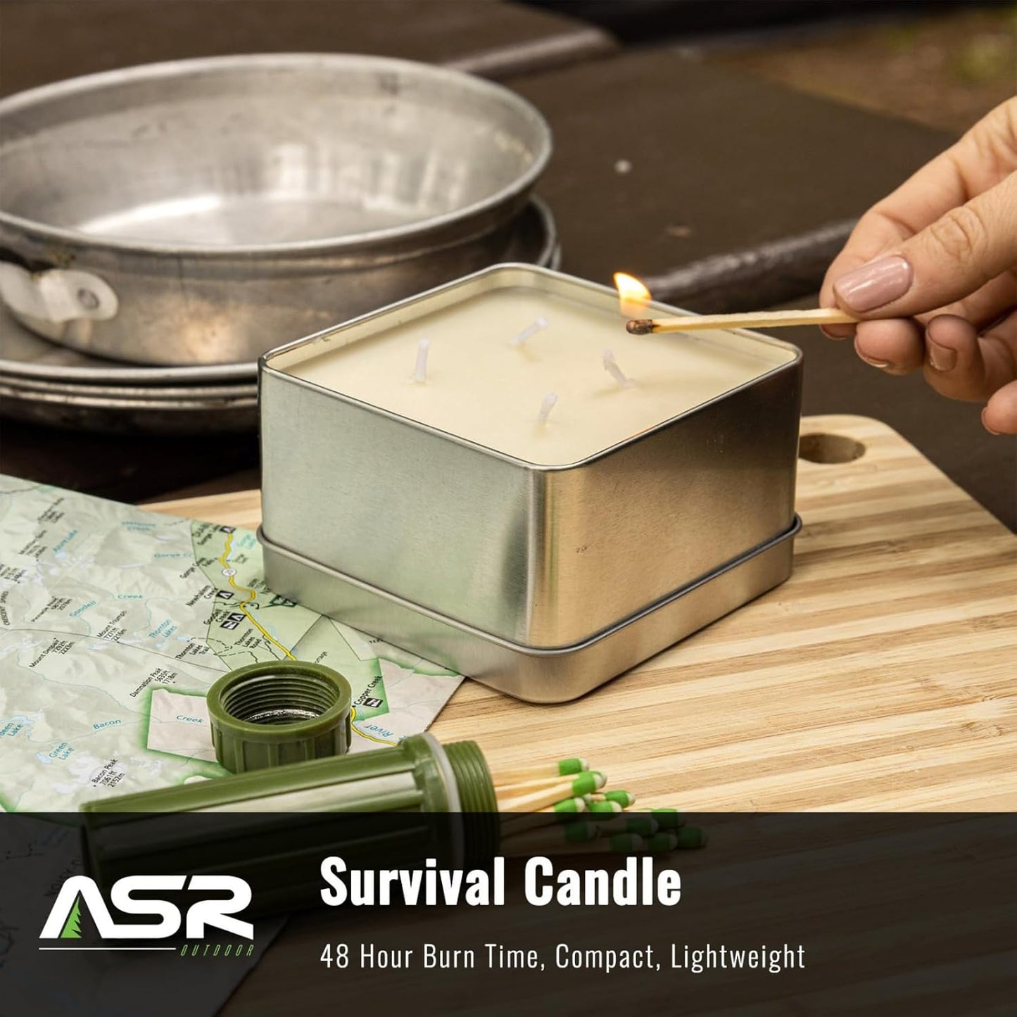 a candle that can survive 48 hours to provide light during camping or power outages