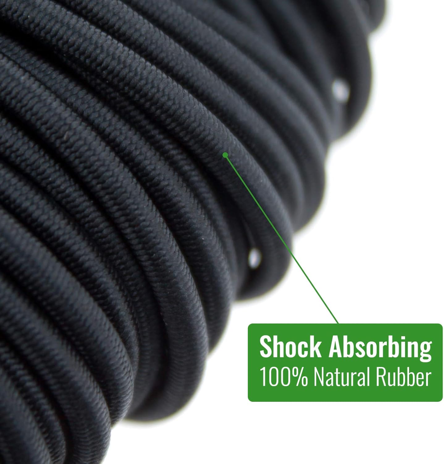 Elastic Shock Cord Natural Rubber 30 Feet 3mm Diameter, Black