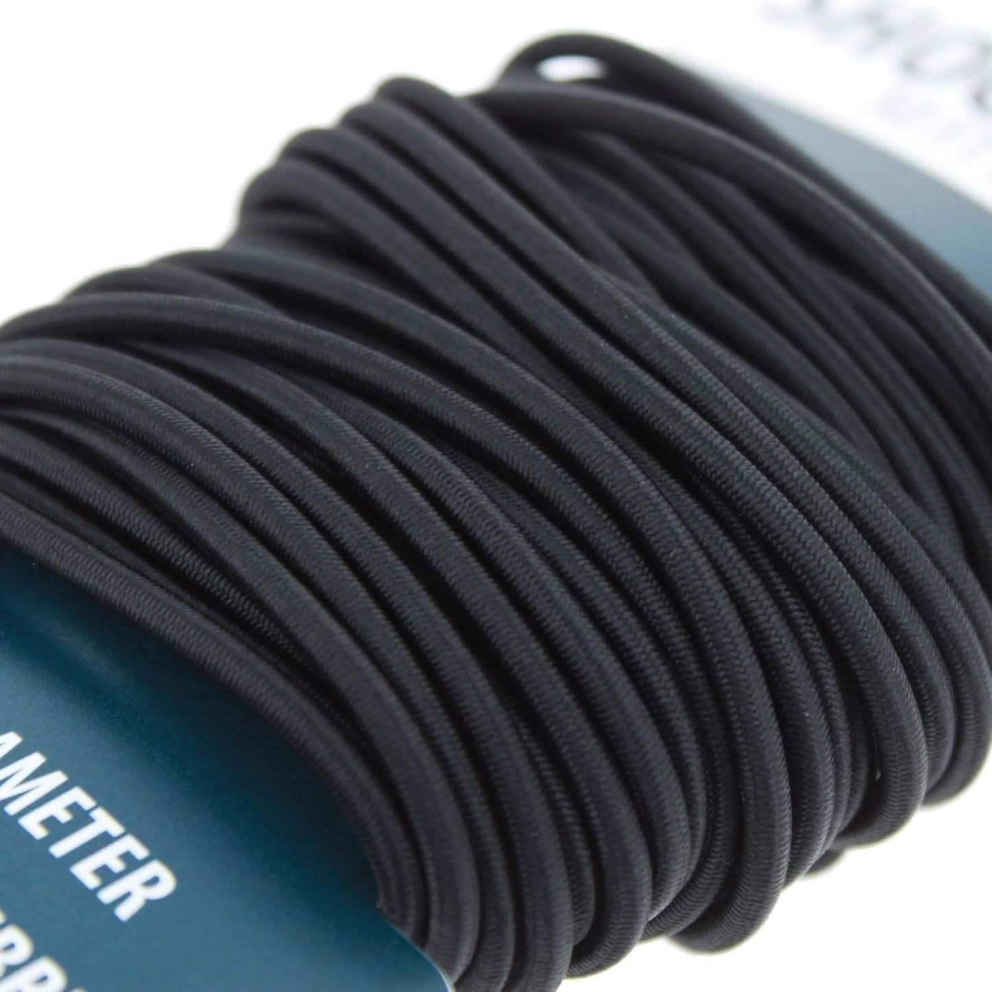 Elastic Shock Cord Natural Rubber 30 Feet 3mm Diameter, Black