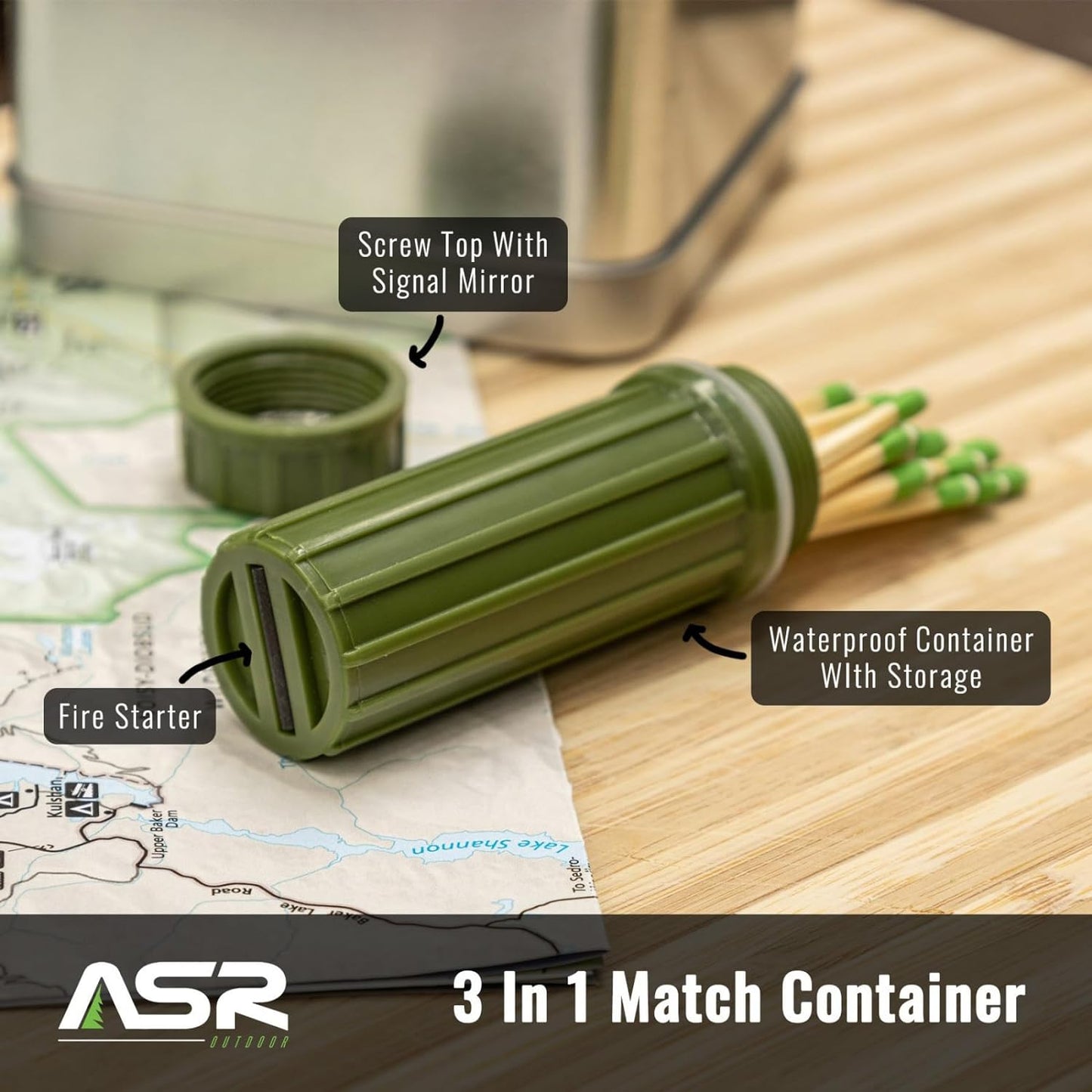 water resistant match box match storage container