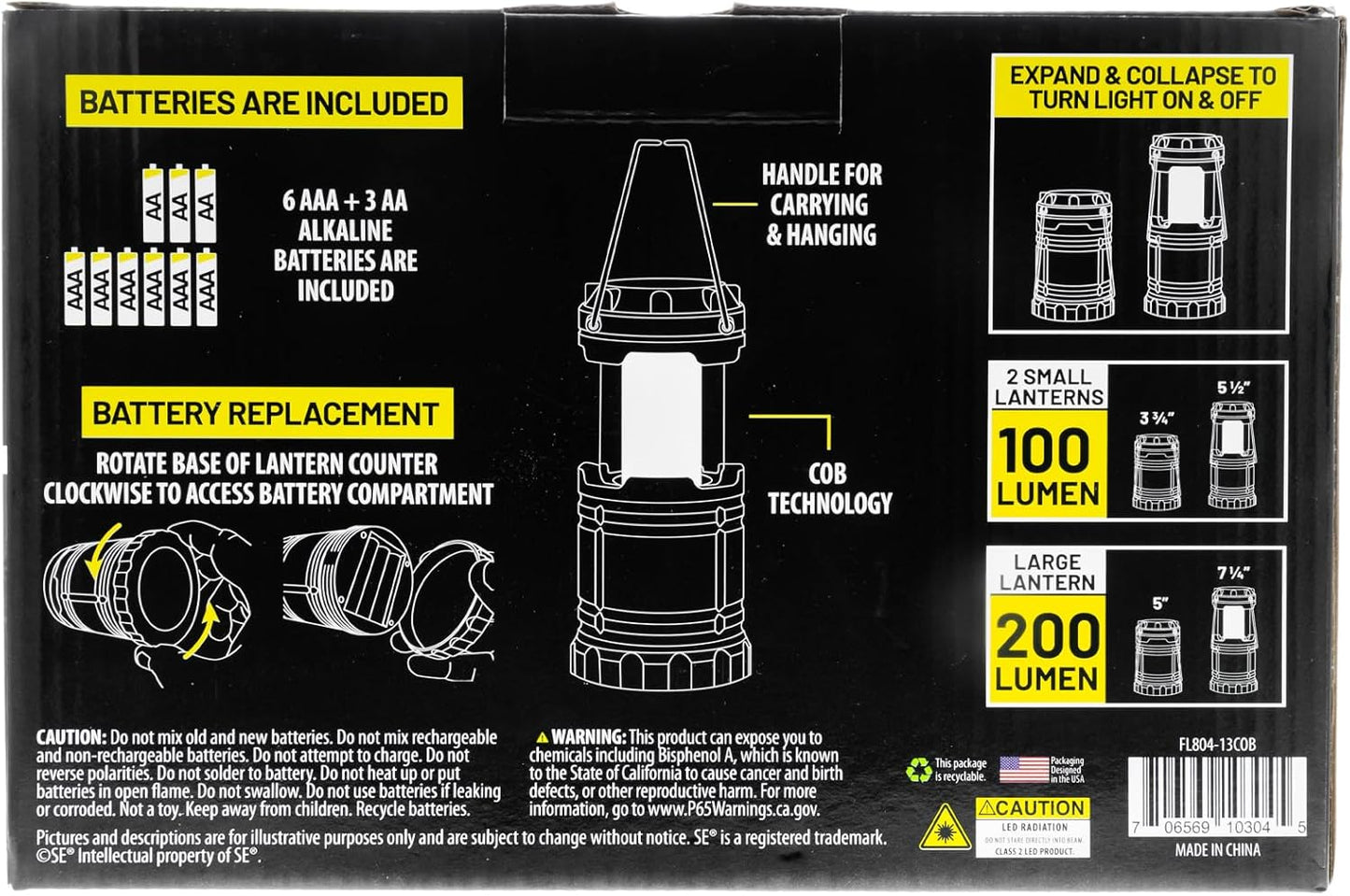camping lantern set no buttons open close technology