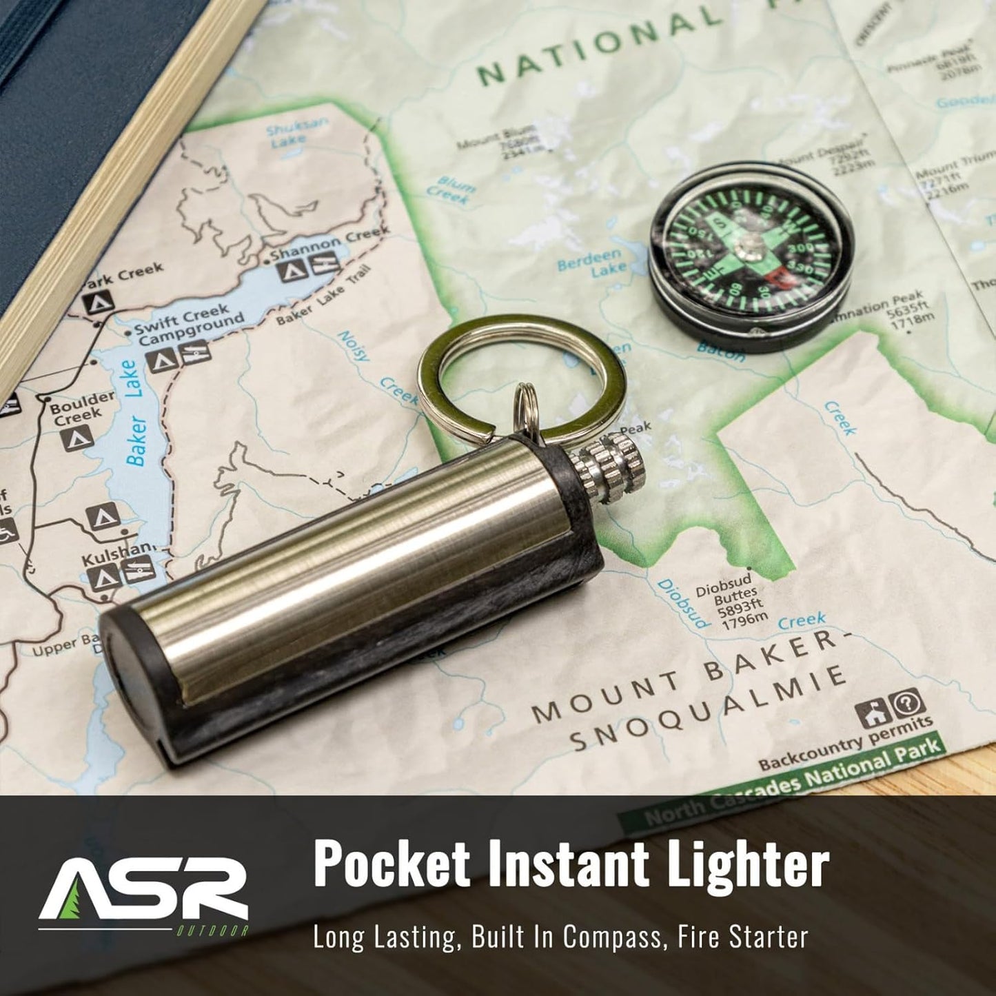 firestarter with compass multi tool instant lighter