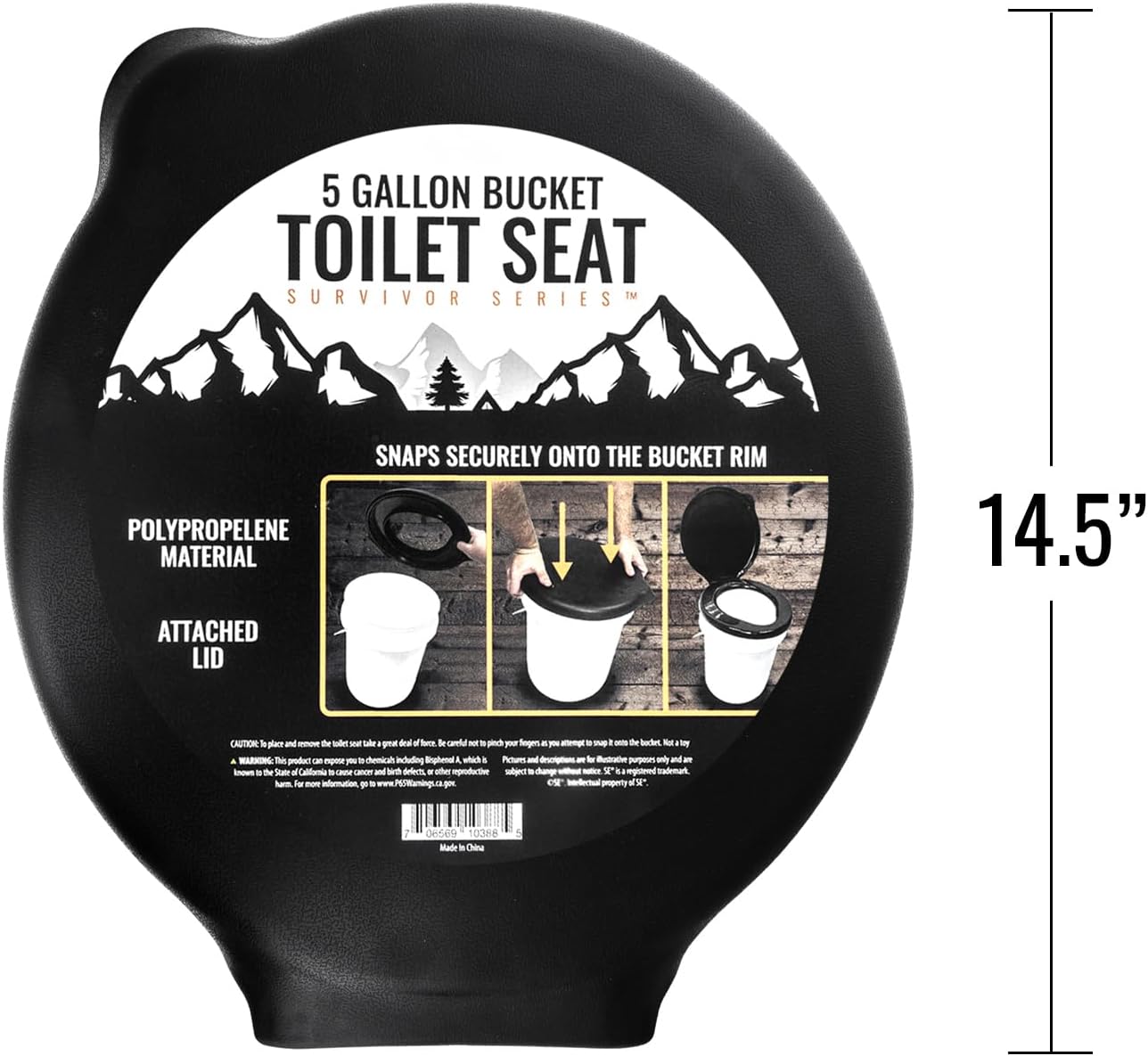 traveling, camping or anywhere else where you need a portable toilet seat for a 5 gallon bucket