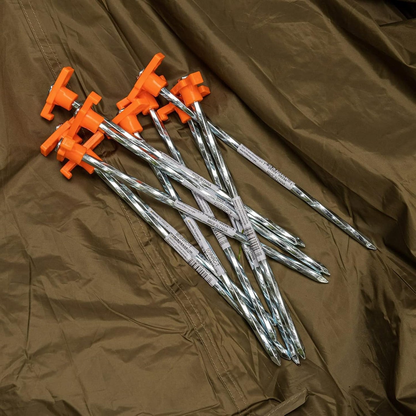 6pc Tent Stake Set with Hook Head for Hard Packed Soil