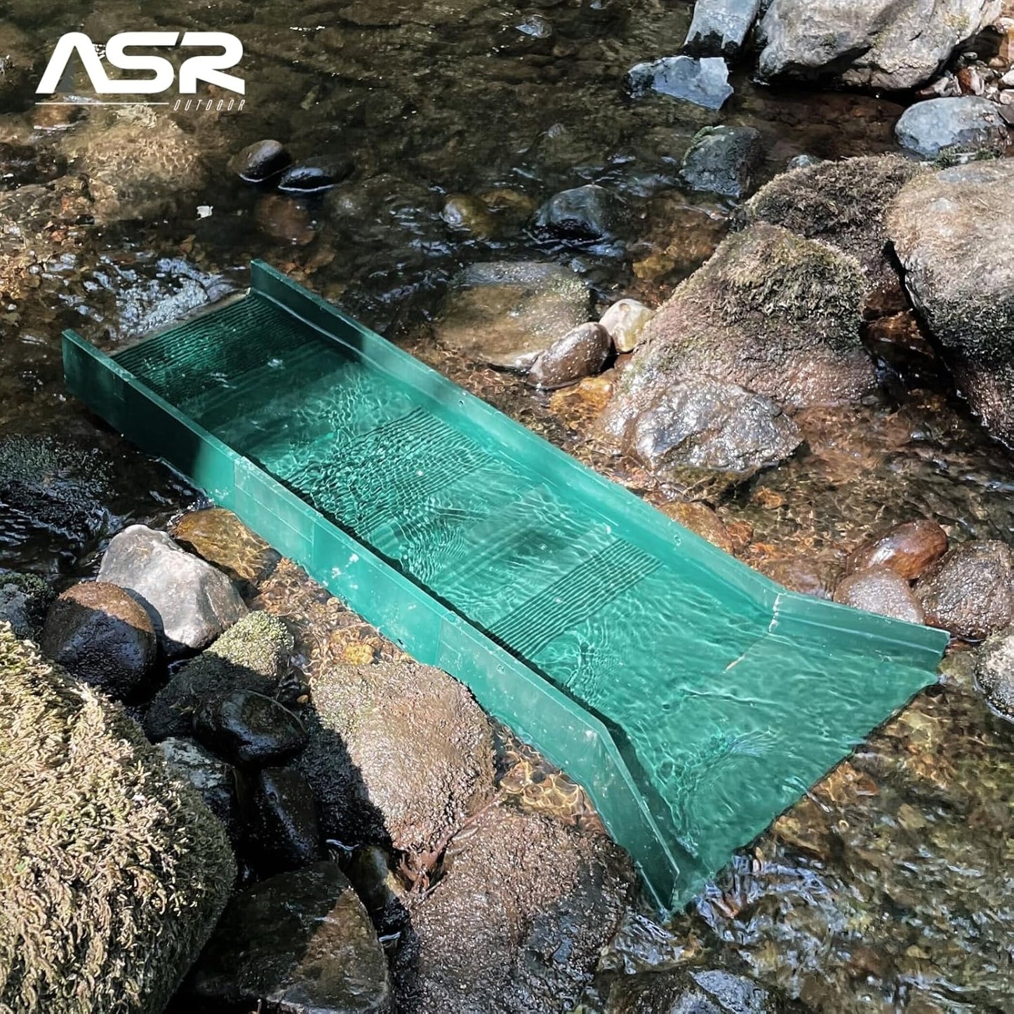 Multi Riffle Plastic Sluice Box Gold Prospecting Equipment, Green