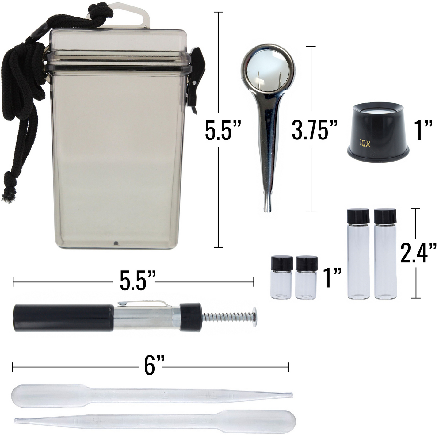 Small Pocket Gold Panning Collection Kit waterproof and sealed shut