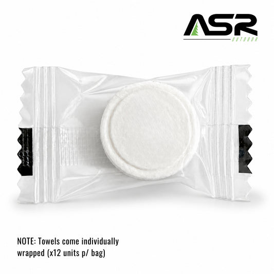 12-Pack Compressed Biodegradable Towels for Travel & Camping (White)