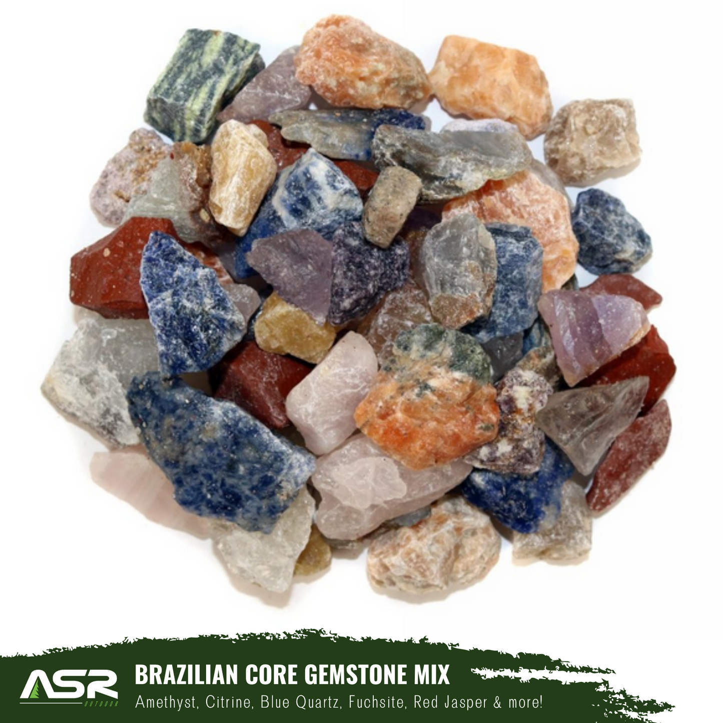 5lb bag of colorful rough brazilian gemstone mix