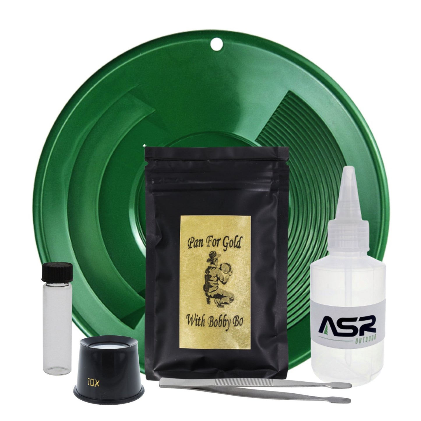 beginner paydirt for gold panning kit with glass vials, snuffer bottle