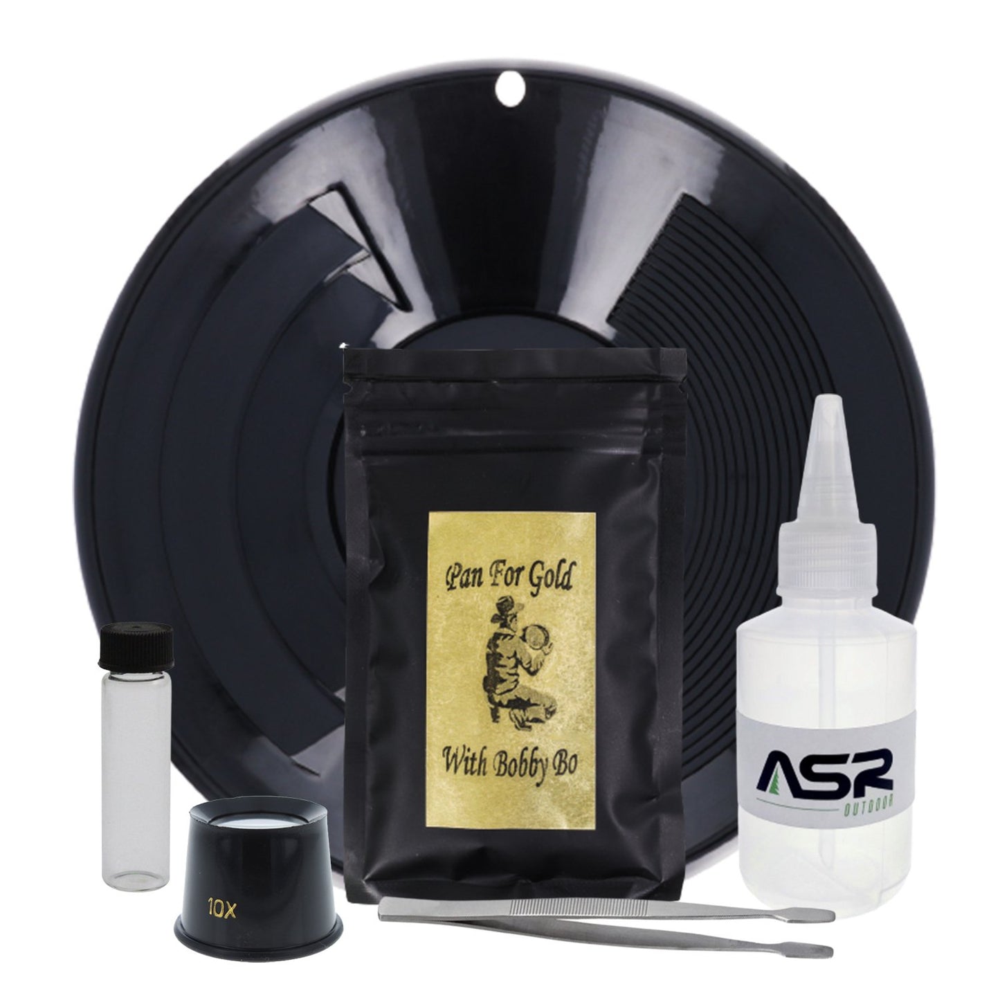 beginner paydirt for gold panning kit with glass vials, snuffer bottle