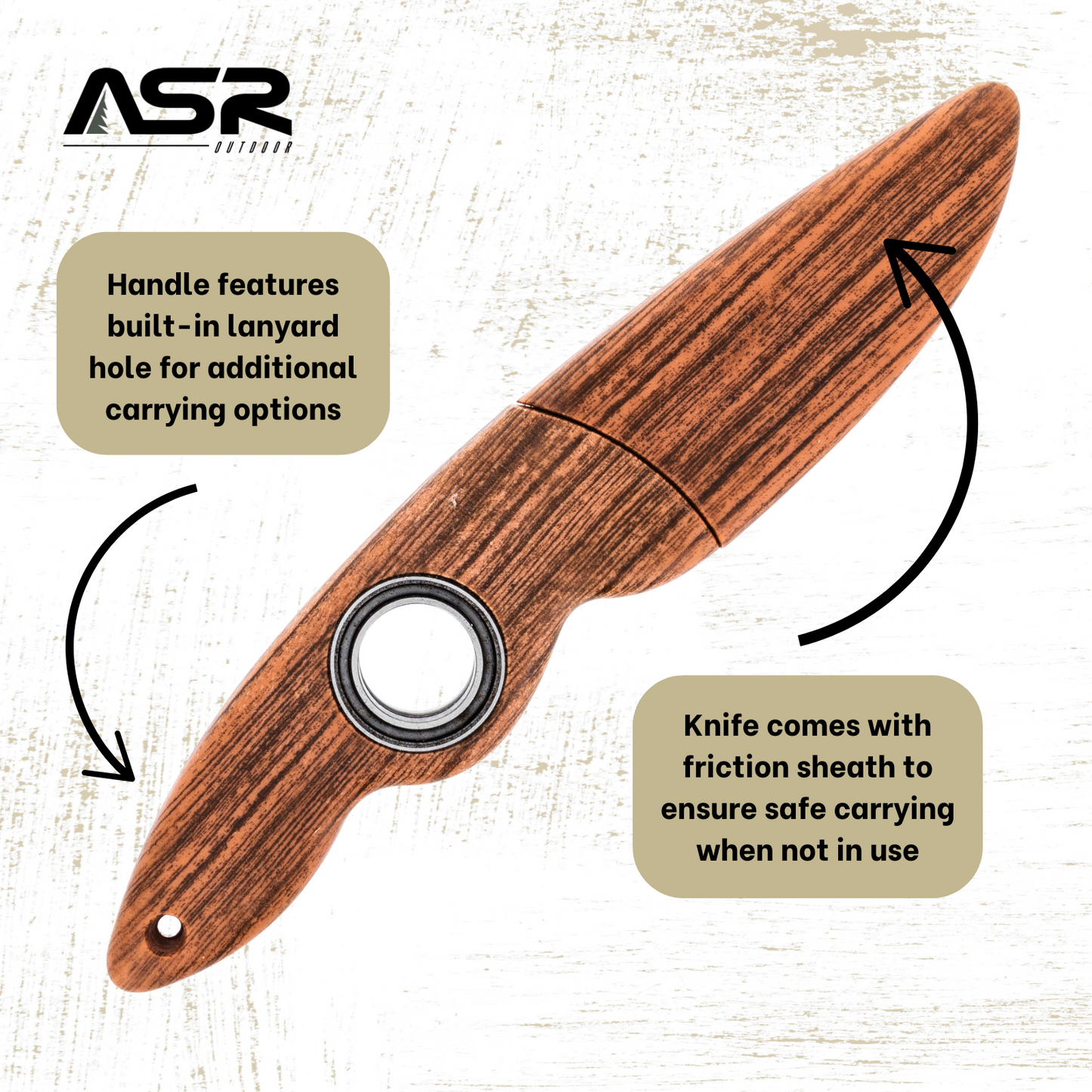 fun spin bearing knife with sheath spinner