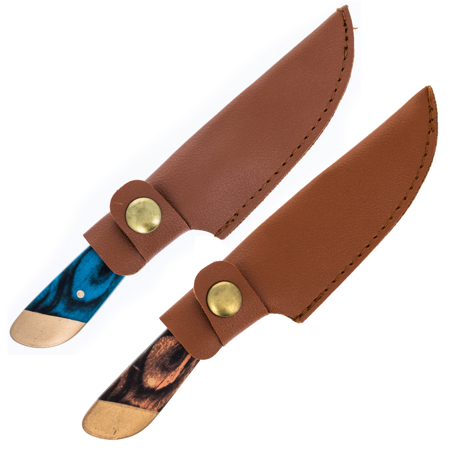 two small knives in their sheaths mini huntsman knife
