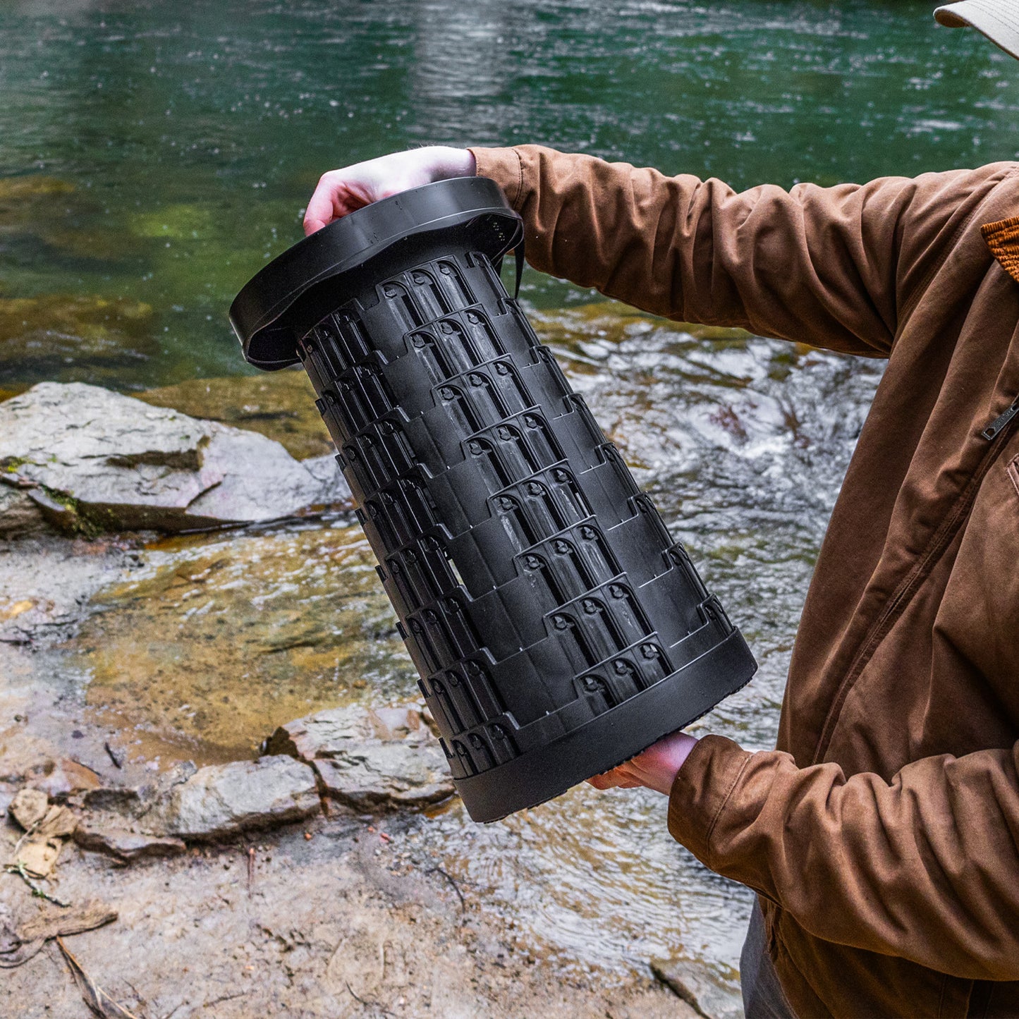 collapsible camping stool relax on the go stool with shoulder strap