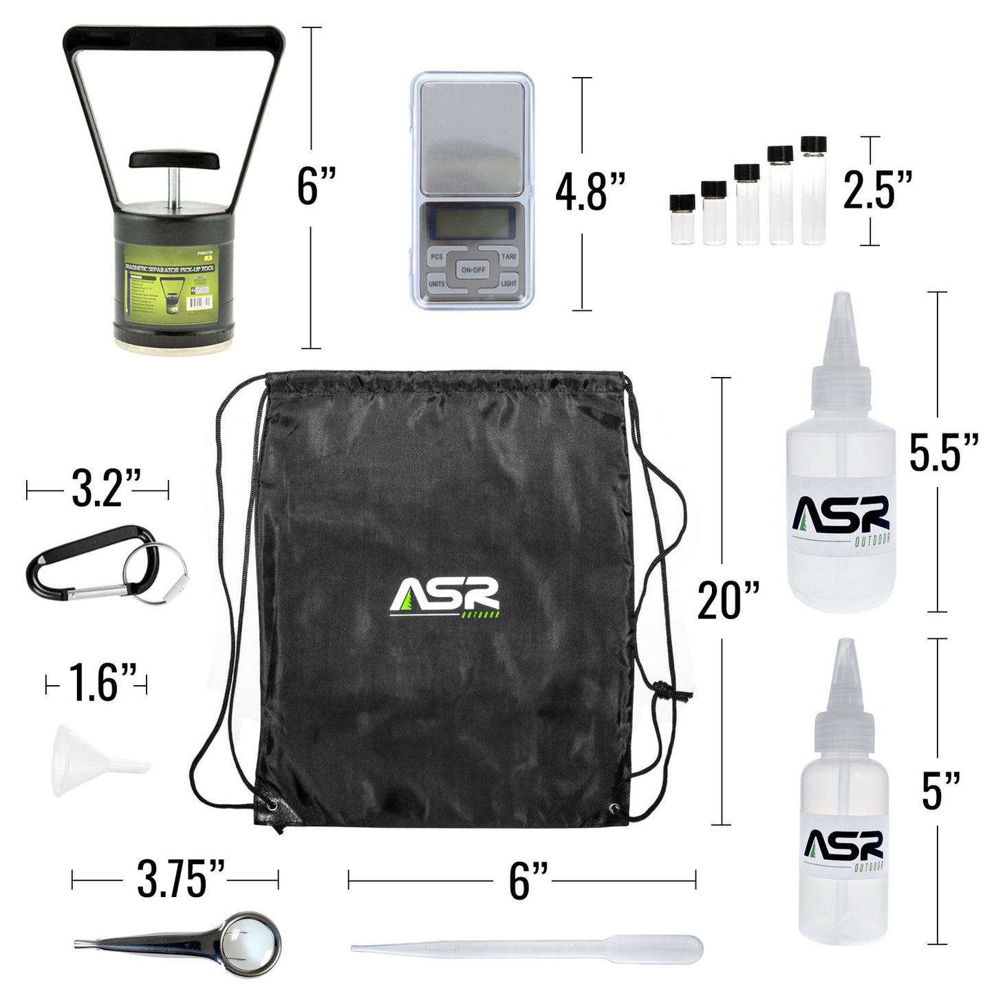 lightweight 19pc gold collecting kit for beginners small equipment