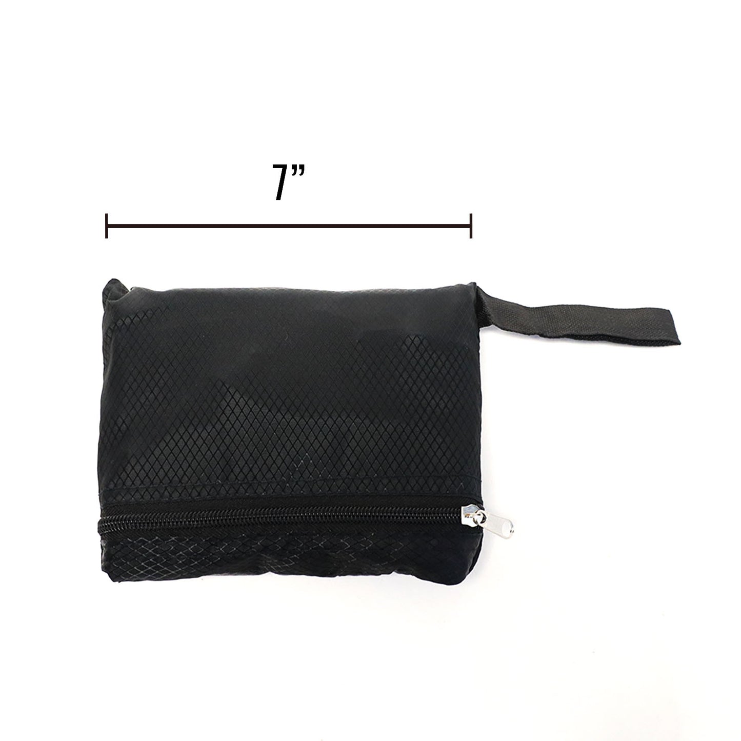collapsible all black backpack transforms from as small as a pencil pouch to a medium sized backpack