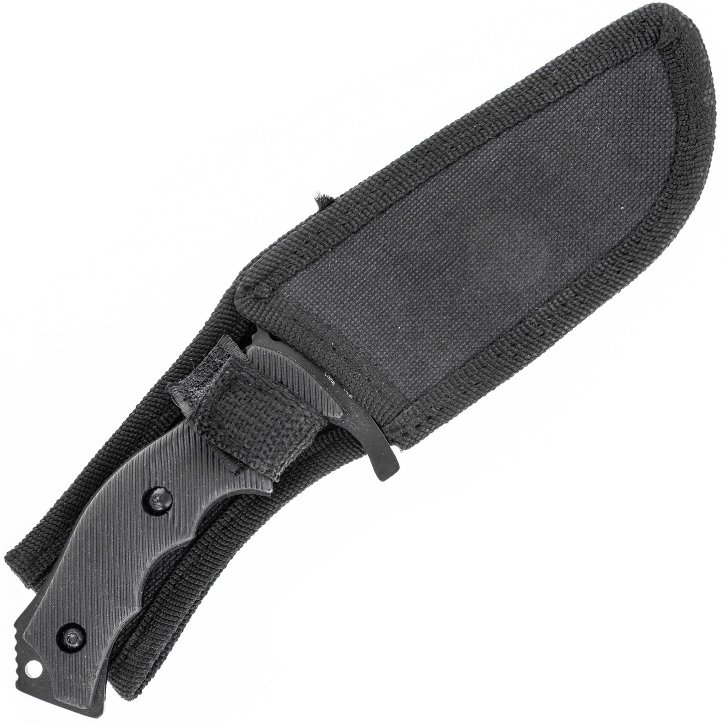 huntsman all black tactical knife with sheath