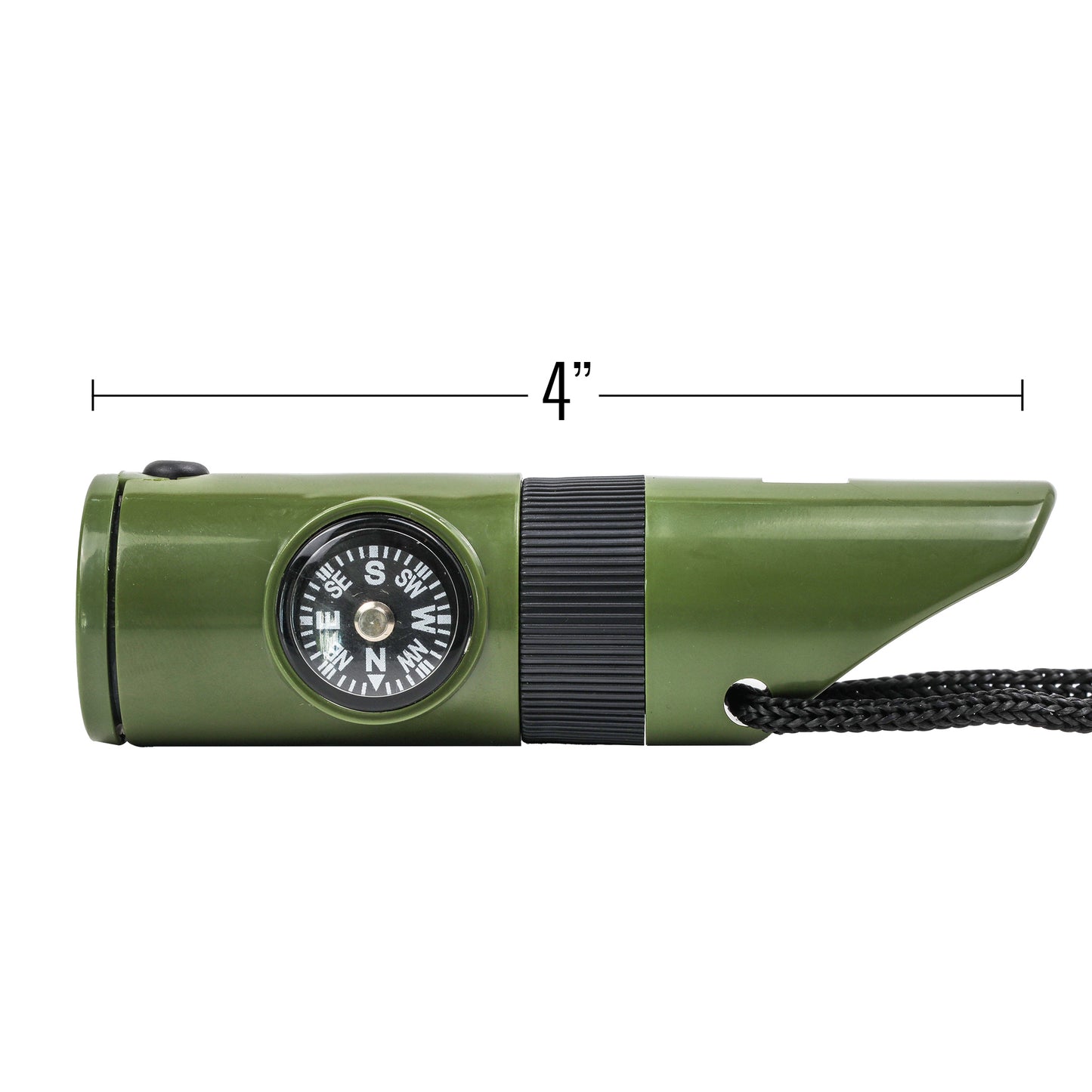9 in 1 survival necklace whistle, flashlight, mirror, storage compartment, compass