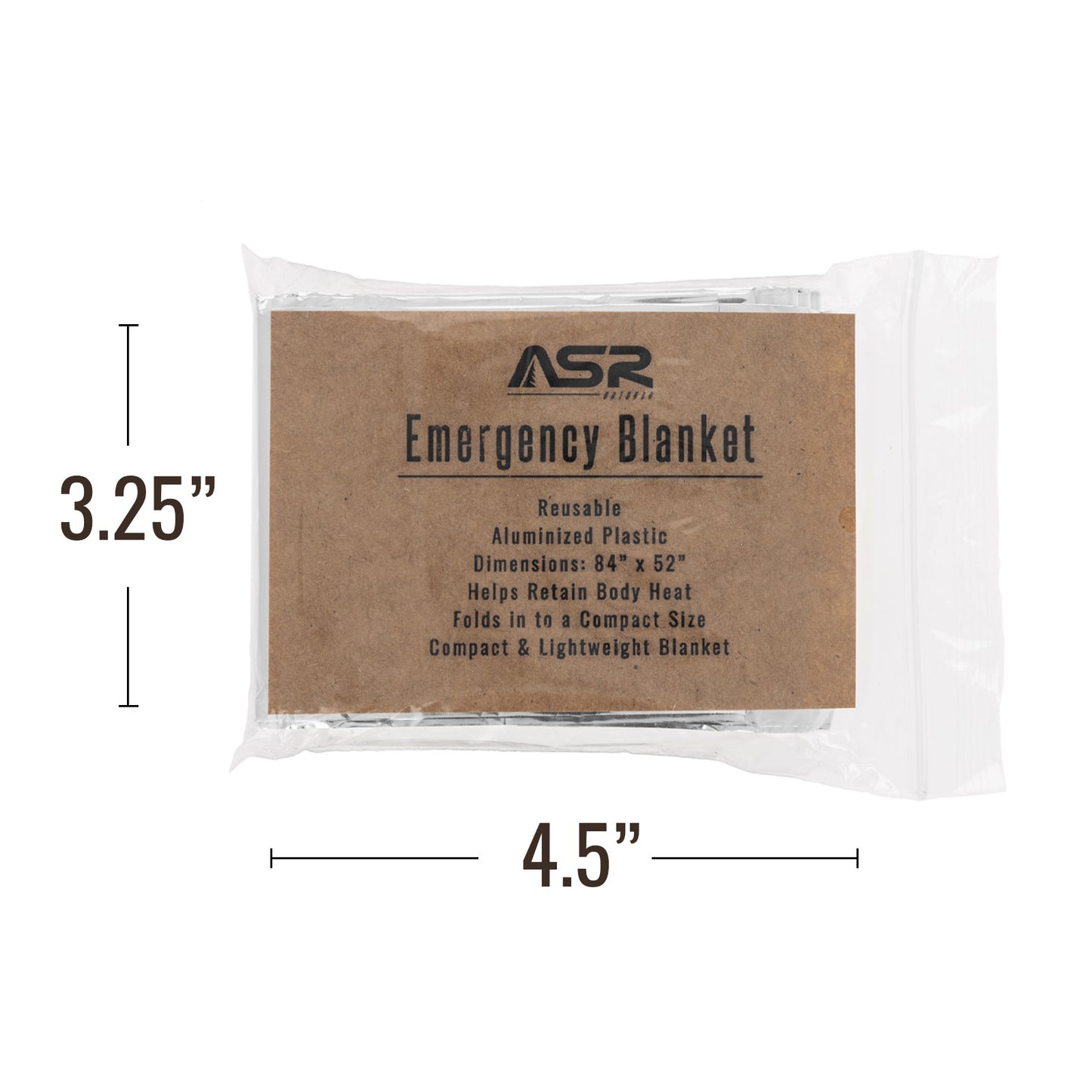 Shiny material reflective thermal blanket folded up