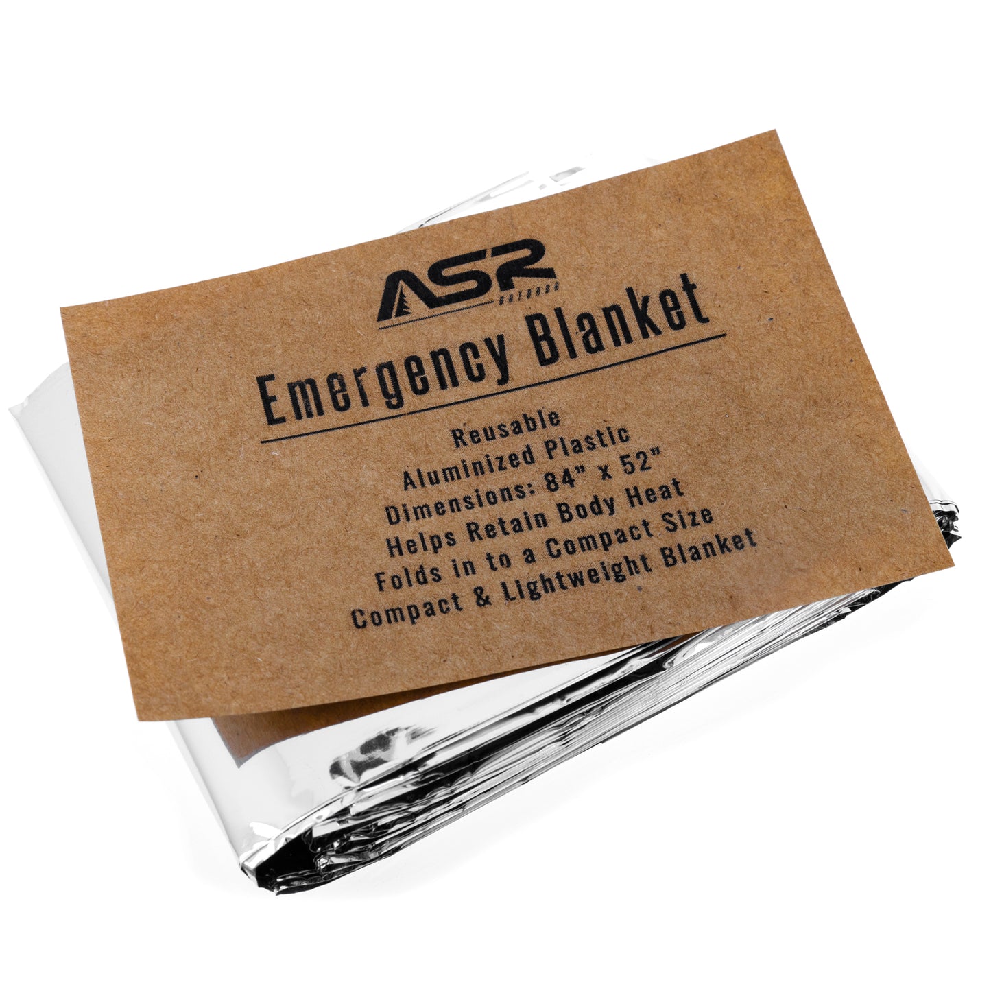Shiny material reflective thermal blanket folded up