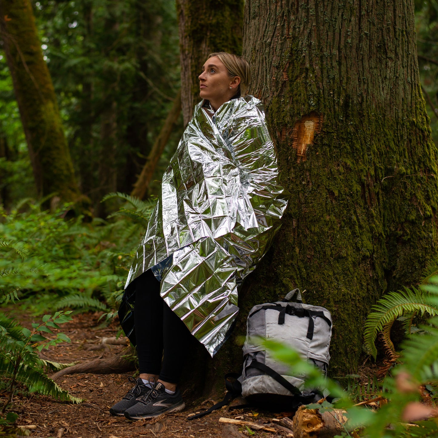 Surviving the outdoors in cold temperature with a thermal blanket