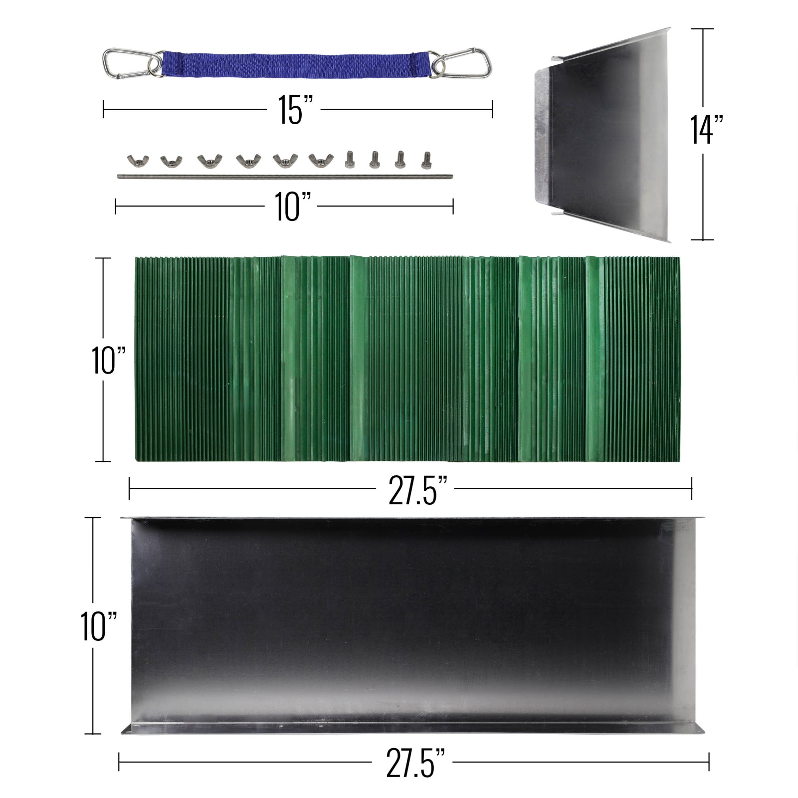34 inch alumninum sluice box with rubber matting tpr riffle mat gold prospecing panning equipment