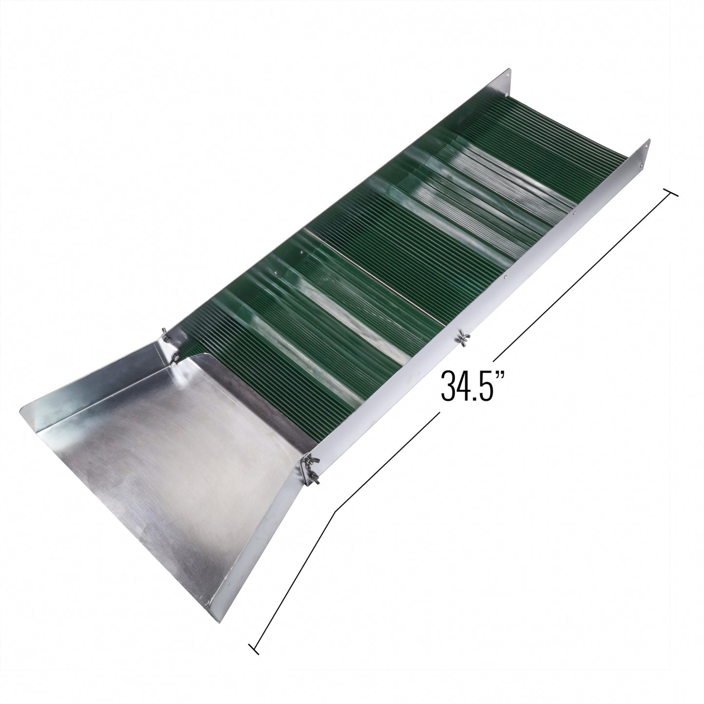 34 inch alumninum sluice box with rubber matting tpr riffle mat gold prospecing panning equipment