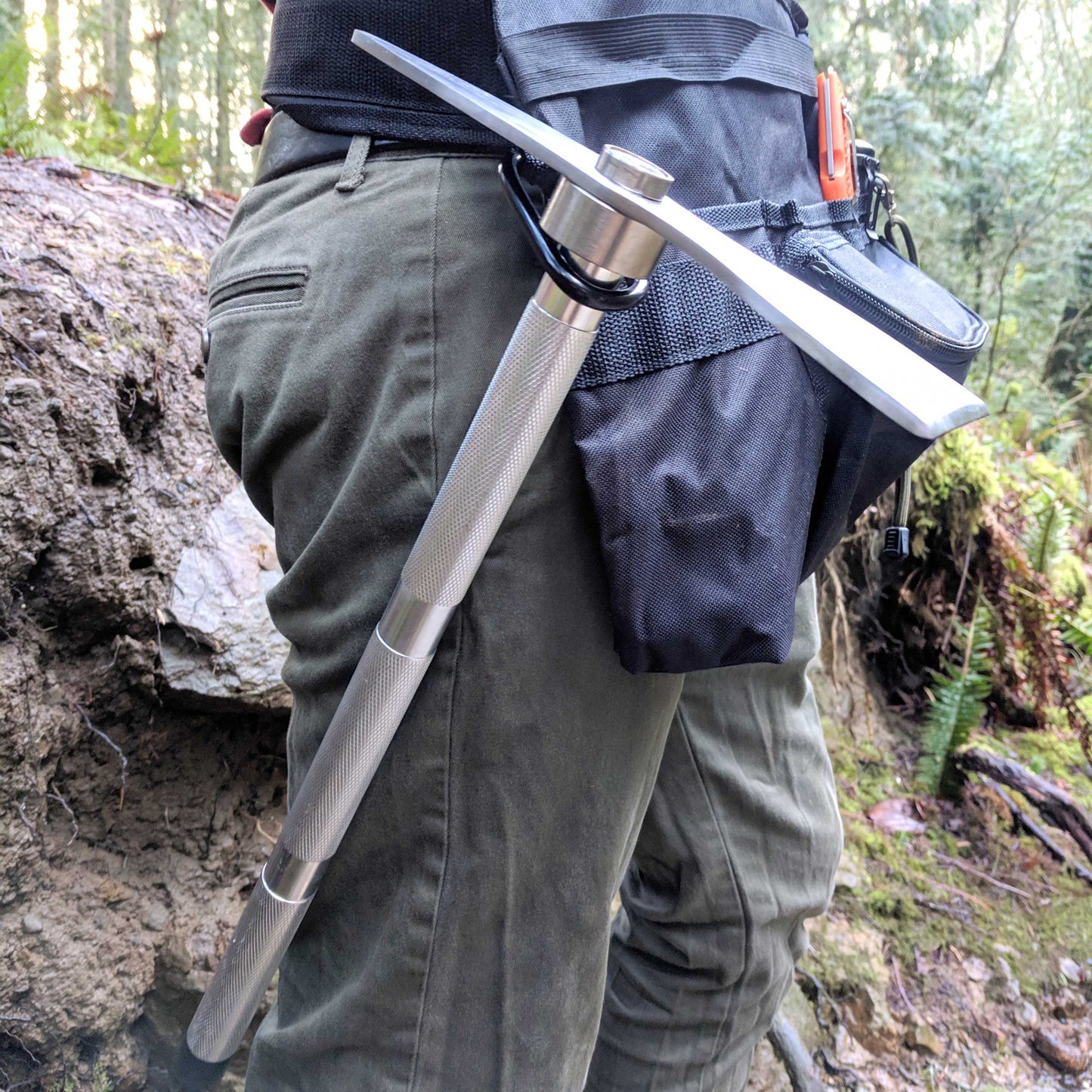 Titanium pickaxe on a belt