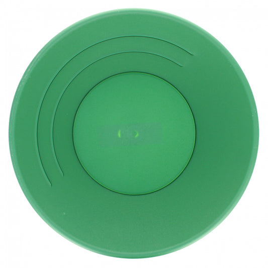 Image shows a photo of a traditional single riffle green gold pan.