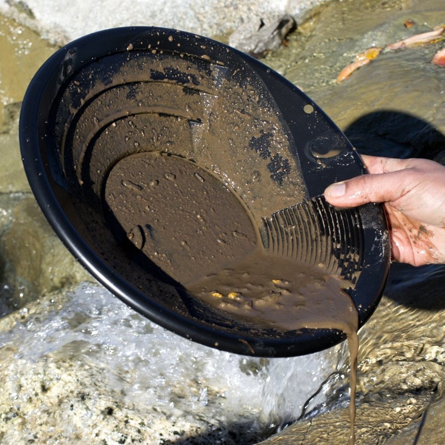 dual riffle gold pans prospecting tool with 3 colors