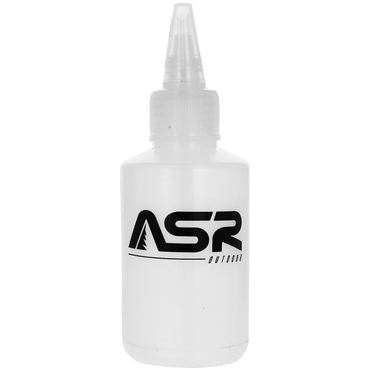 A white plastic snifter snuffer bottle with a squeeze nozzle, featuring the ASR Outdoor logo.