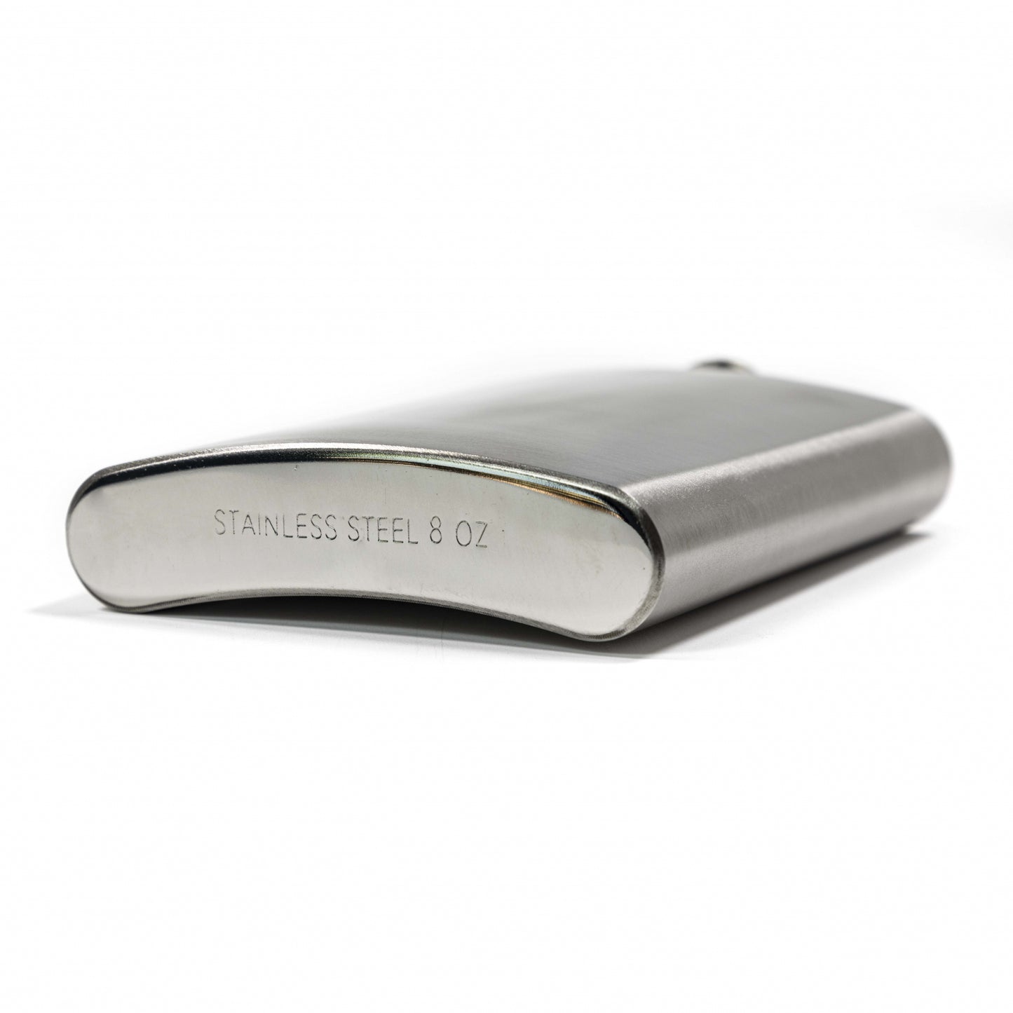 Stainless steel container with 'Stainless Steel 8 oz' text on a white background