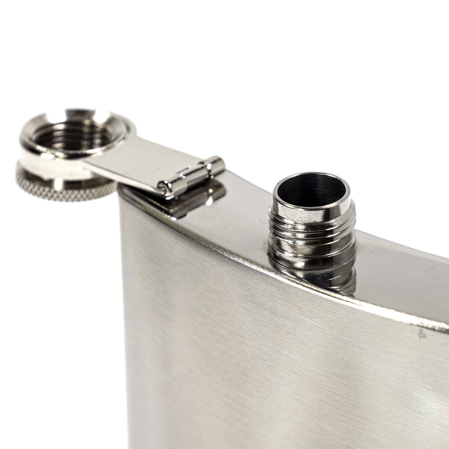 8oz Stainless Steel Hip Flask with leak-proof attached screw top lid