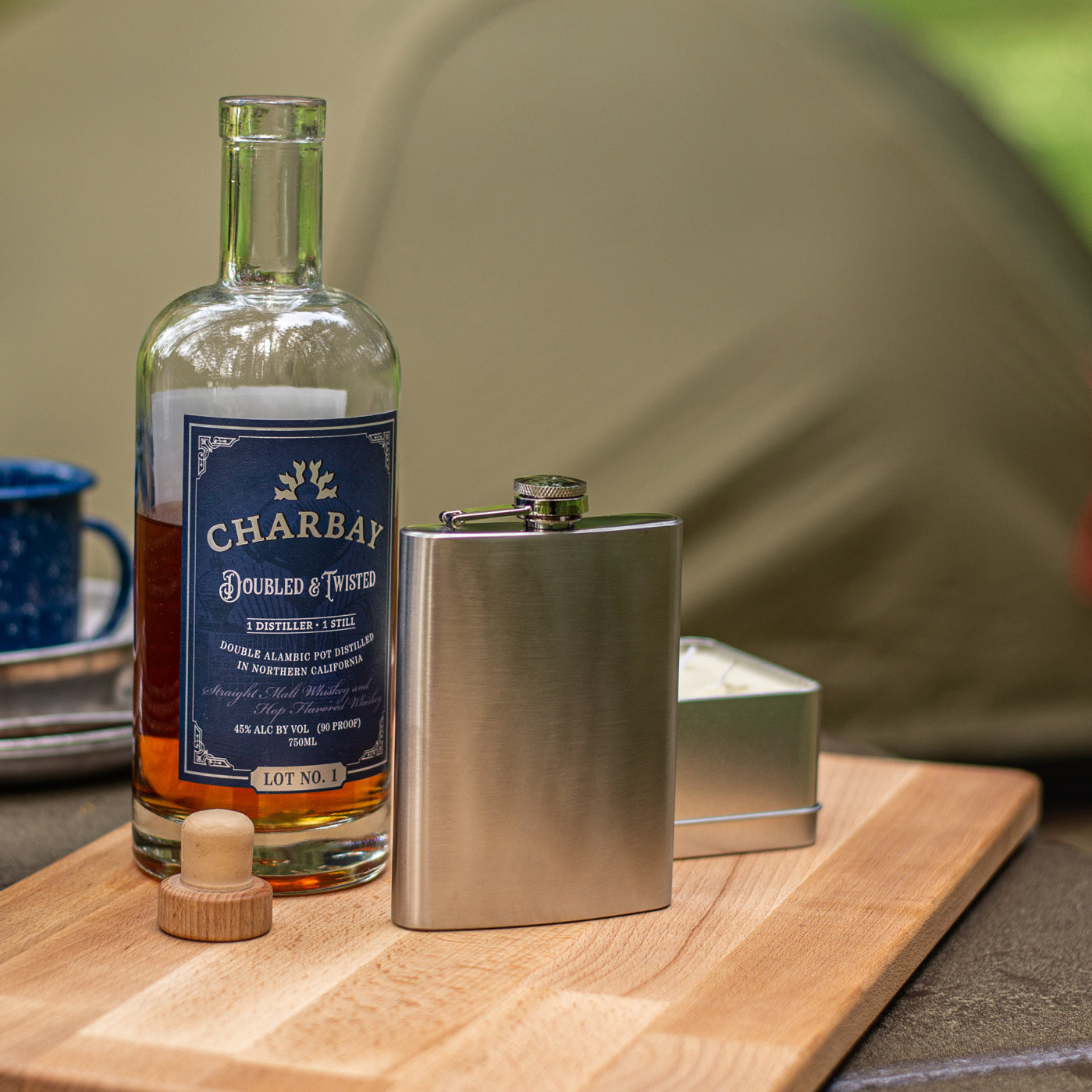 Portable stainless steel hip flask 8oz for travel, backpacking, and outdoor adventures