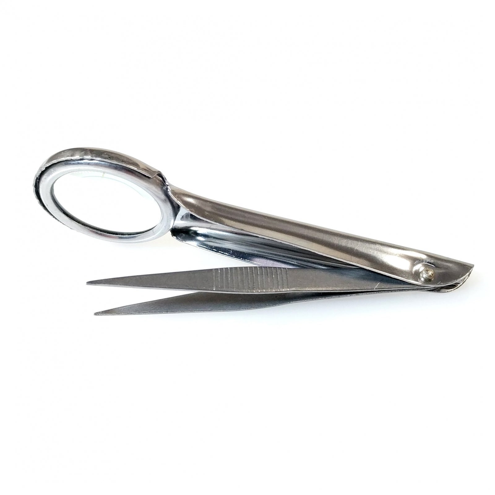 magnifying glass and tweezer combo tool