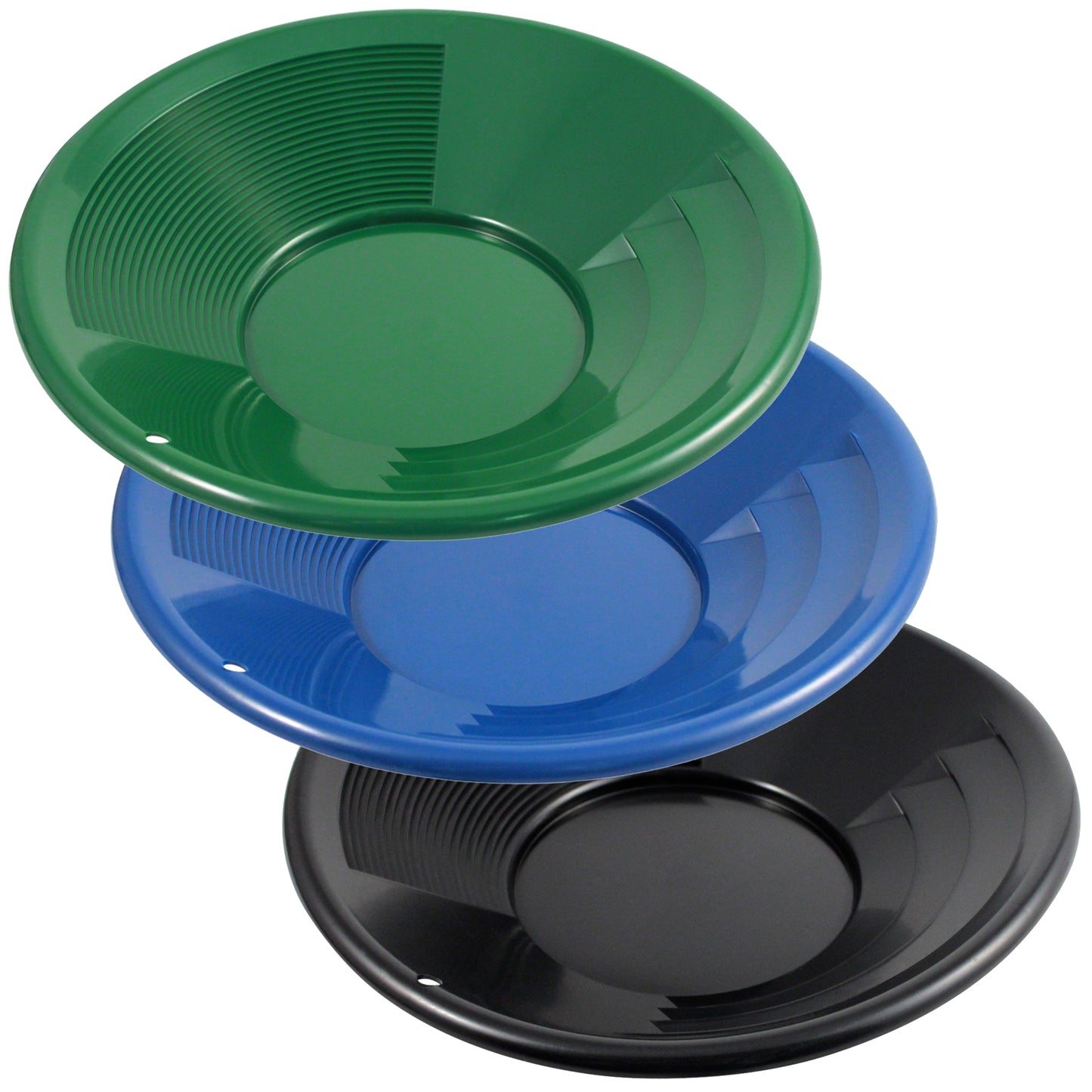 dual riffle gold pans prospecting tool with 3 colors